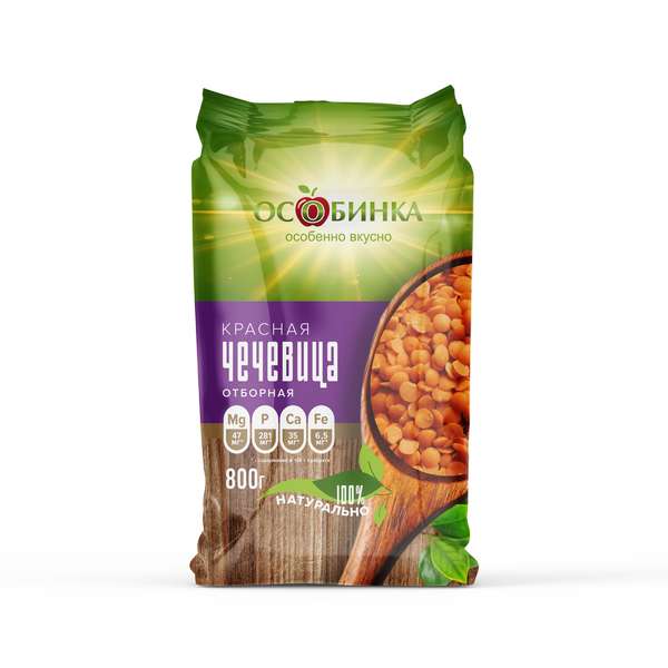 Упаковка Чечевица - аренда торгового знака Особинка